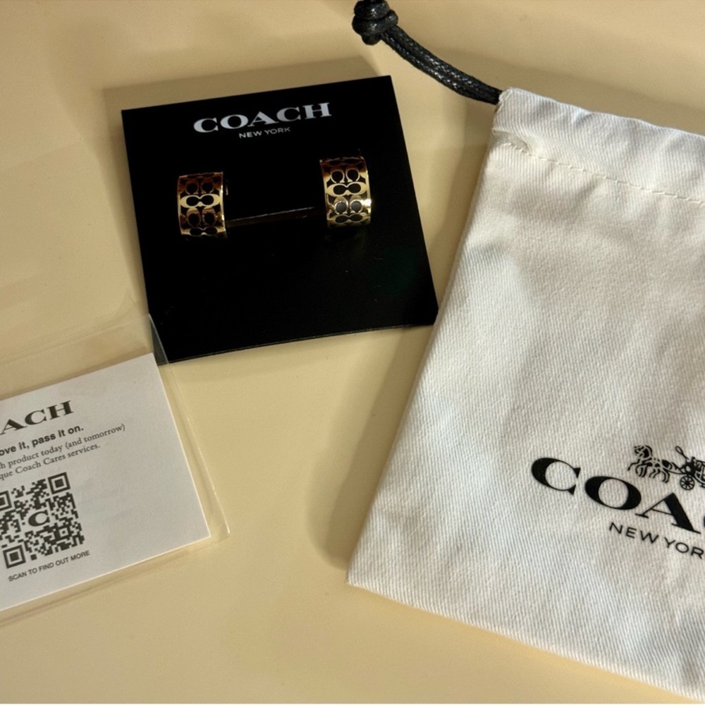 COACH Authentic Cuff Hoop Earrings - Picture 4 of 7